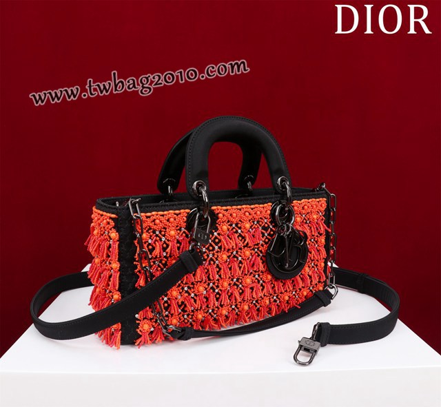 Dior专柜新款迪奥高仿原单Lady-Joy刺绣水滴珠手提女包 djfk1295